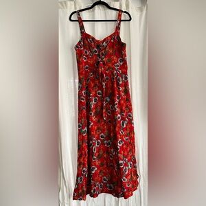 Floral Red Maxi Dress